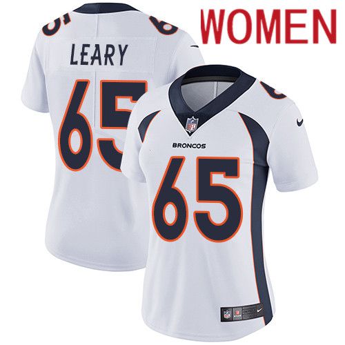 Women Denver Broncos 65 Ronald Leary White Nike Vapor Limited NFL Jersey